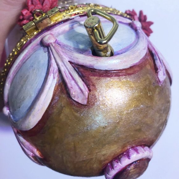 Christmas Artist Altered Disney's Princess Wind-up Music Box Ornament. OOAK! - Picture 9 of 13